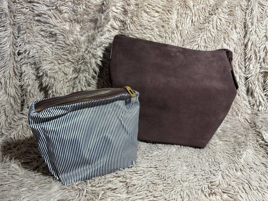 Brown Suede Shoulder Bag – Genuine Suede Tote with Adjustable Strap & Inner Pouch, Handmade Leather Bag