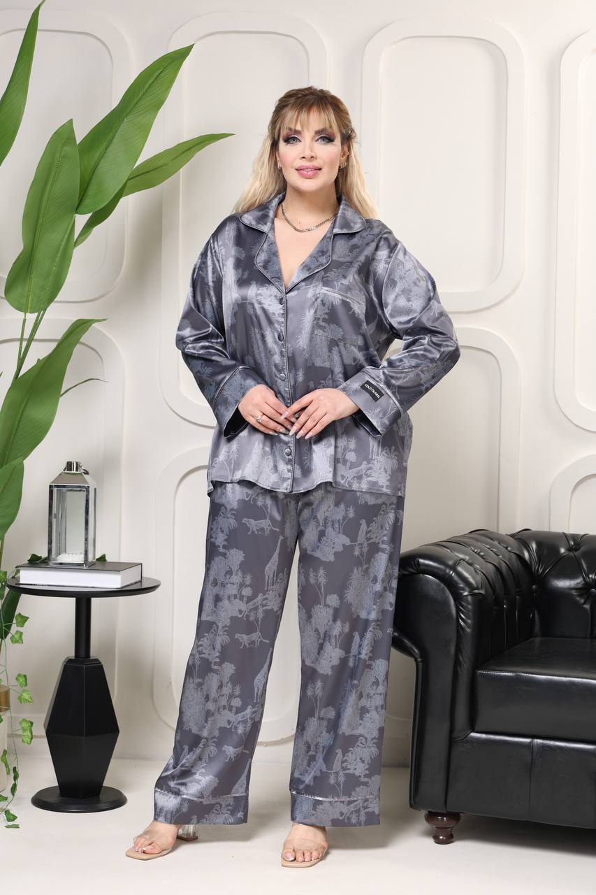 Plus Size Satin Pajama Set