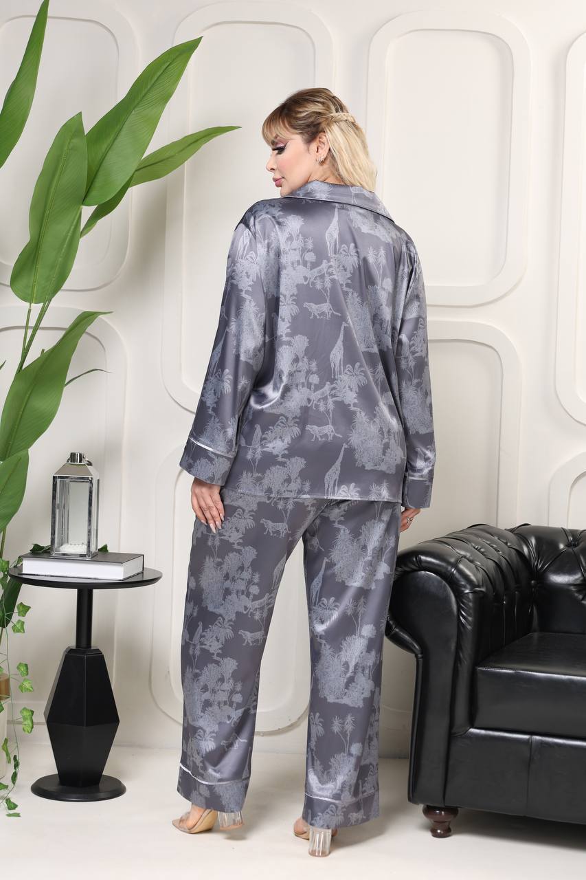 Plus Size Satin Pajama Set