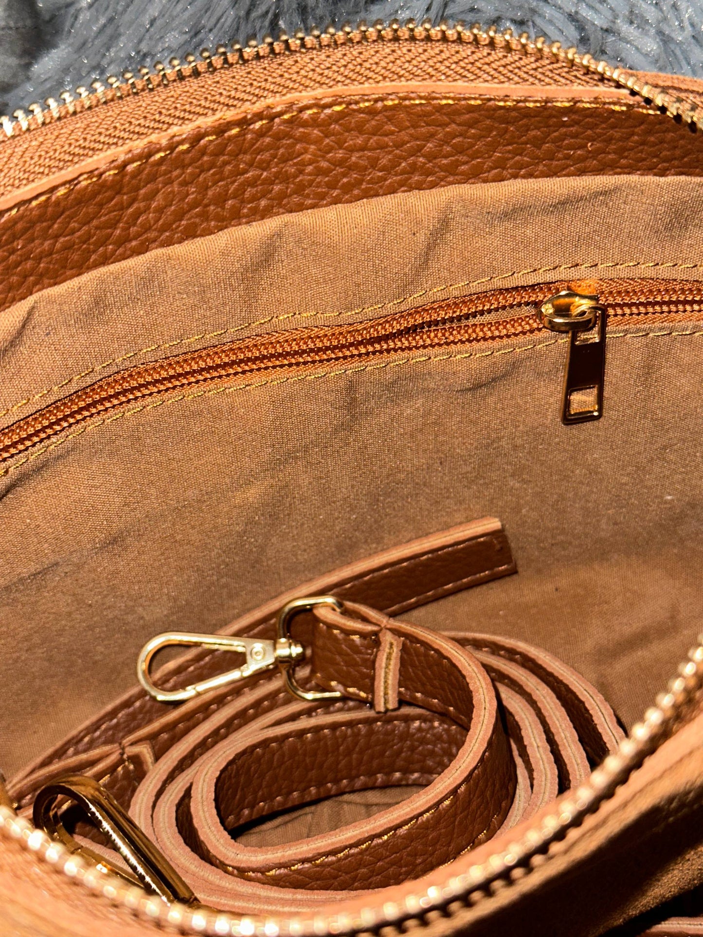 Genuine Suede Fringe Bag with Extra Strap