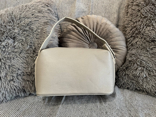 Genuine Leather Bag with Leopard Lining and Extra Strap