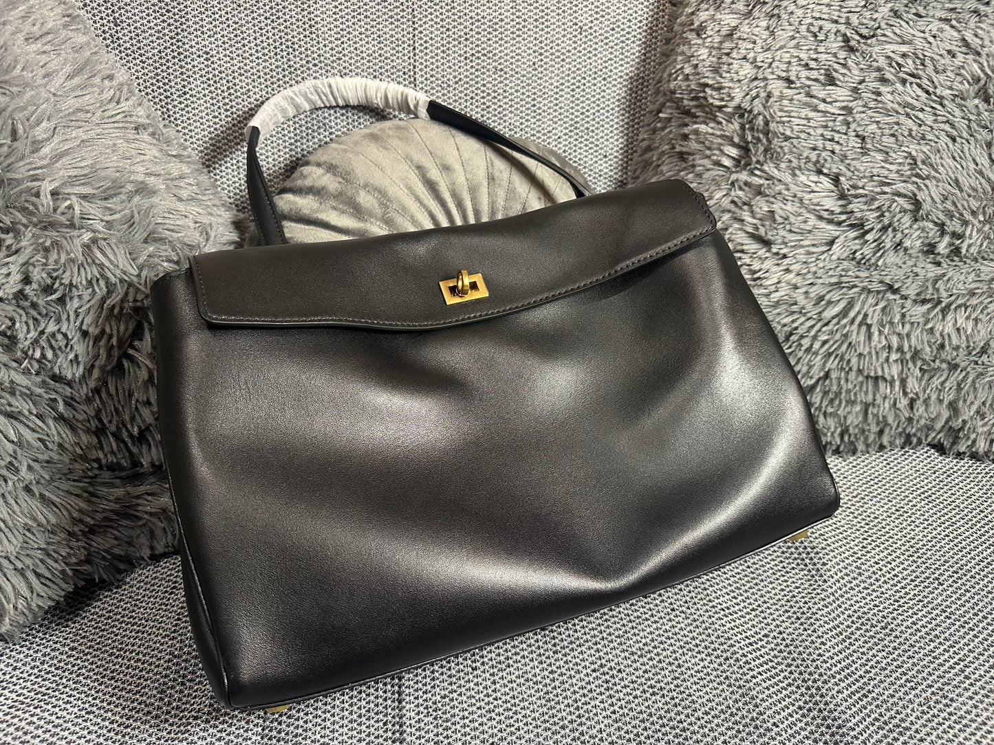 Classic Genuine Leather Bag with Back Pockets