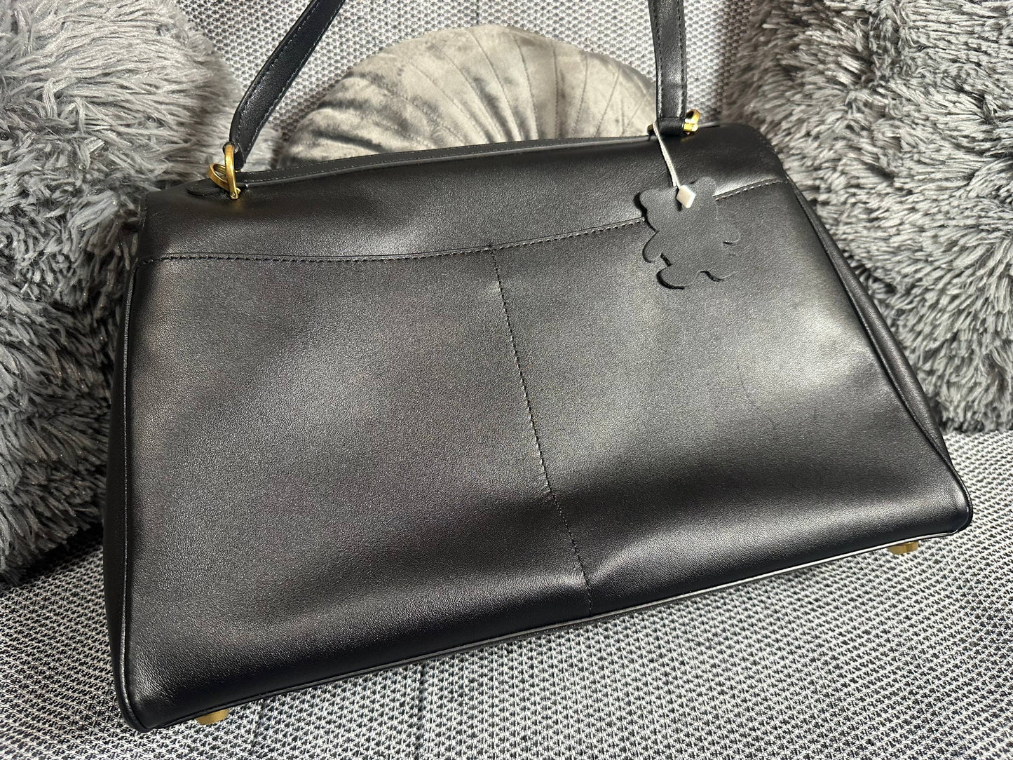 Classic Genuine Leather Bag with Back Pockets