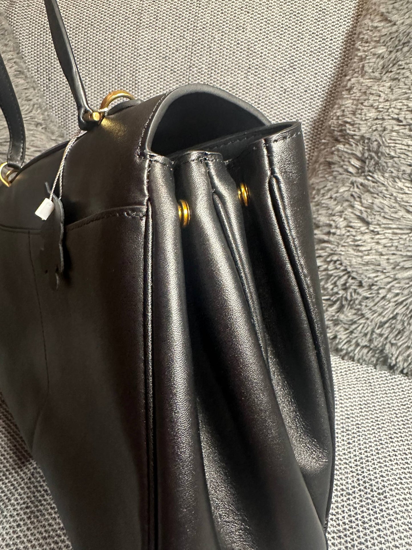 Classic Genuine Leather Bag with Back Pockets