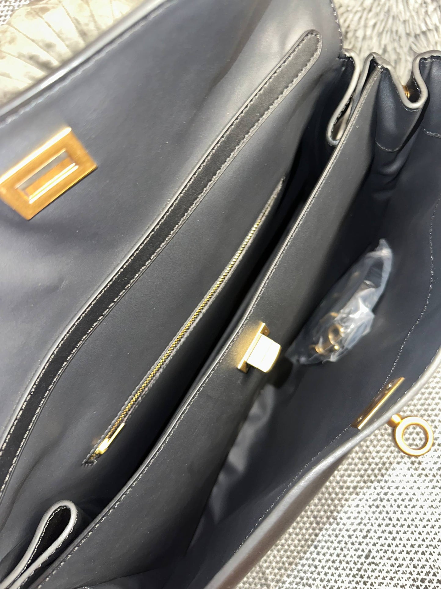 Classic Genuine Leather Bag with Back Pockets