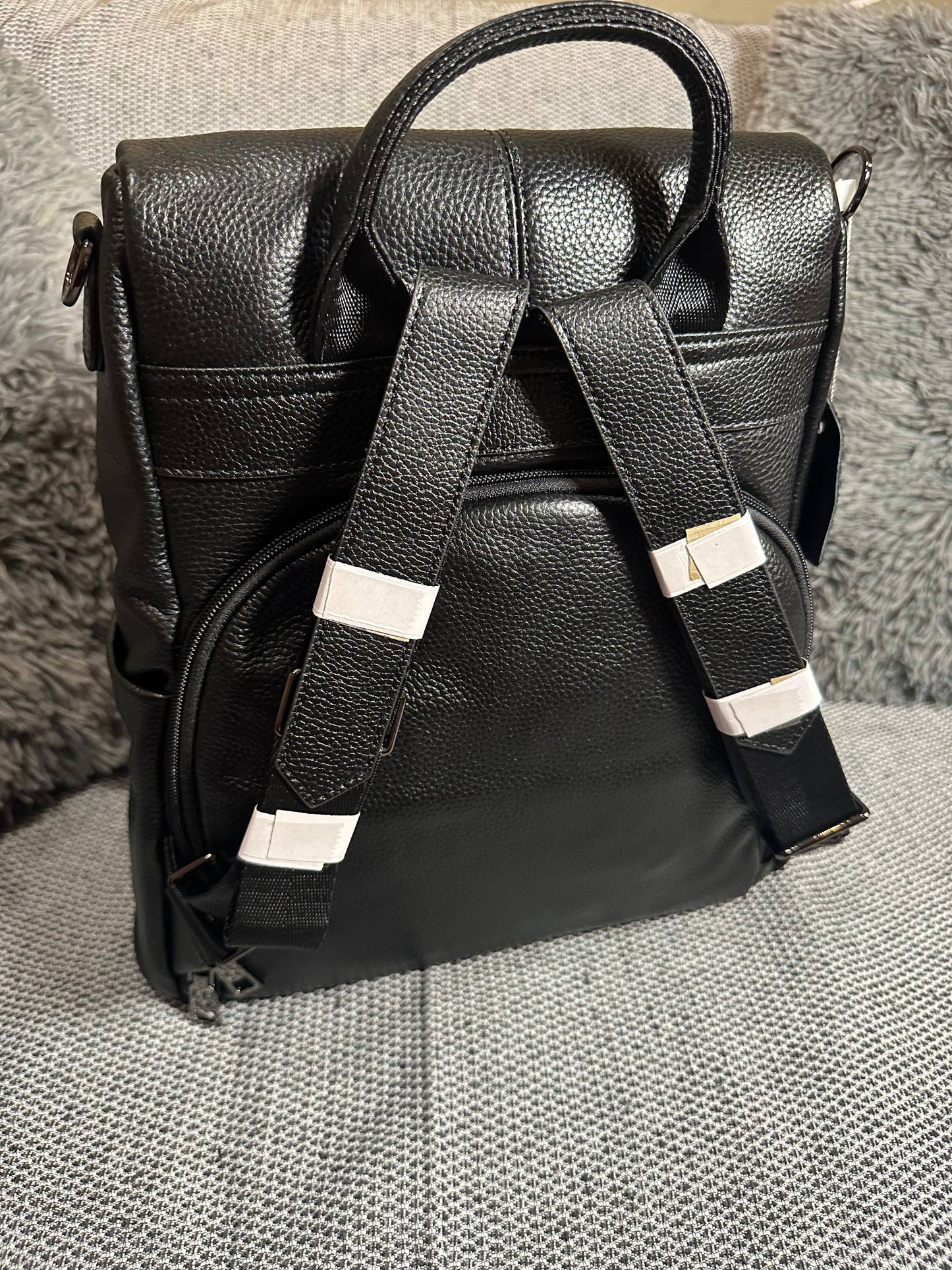 Black Genuine Leather Backpack | Unisex Minimalist Bag for Everyday Use | Sleek Travel and Work Backpack