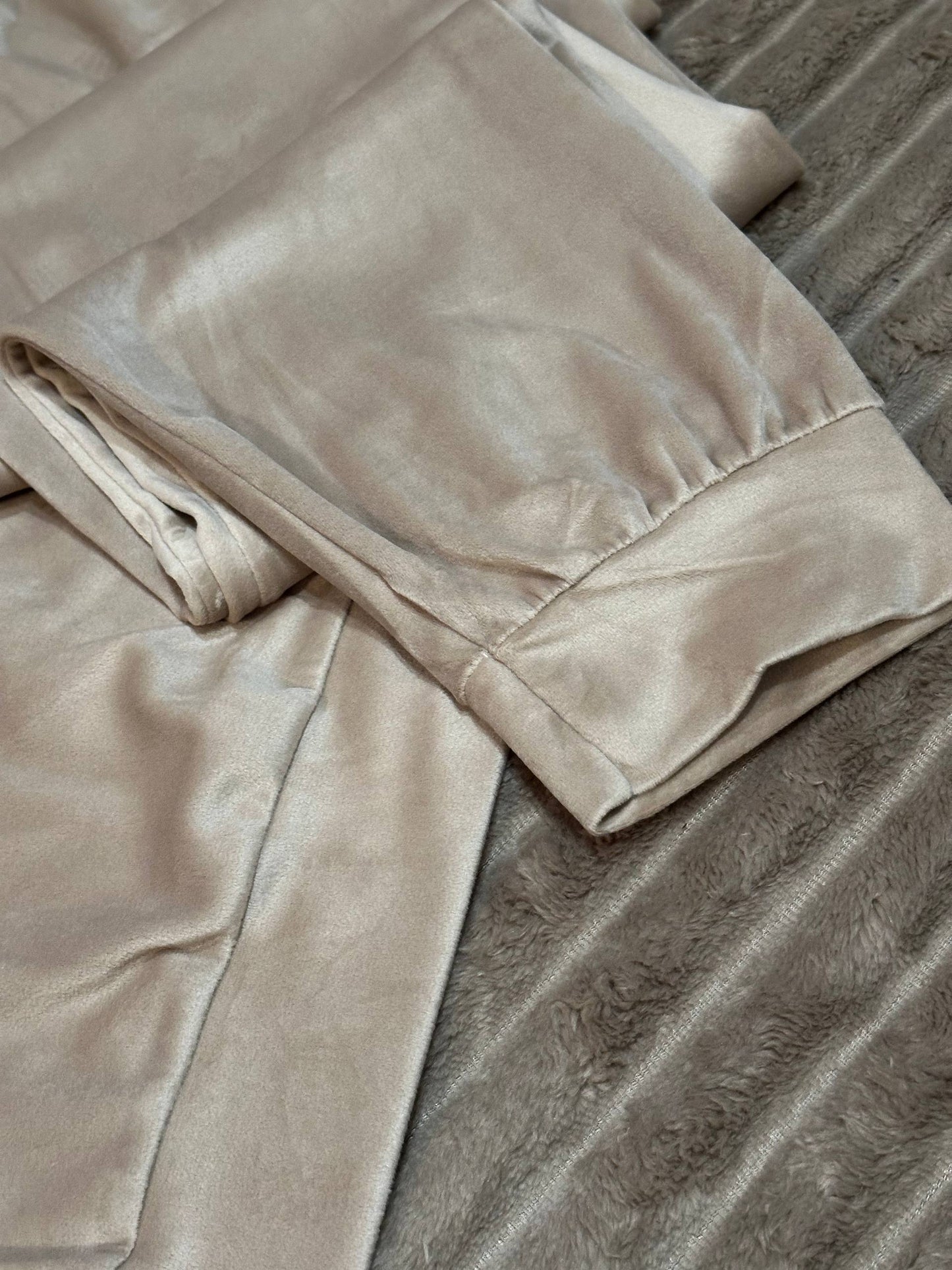 Velour Pajama Set— Women’s Beige Loungewear Set