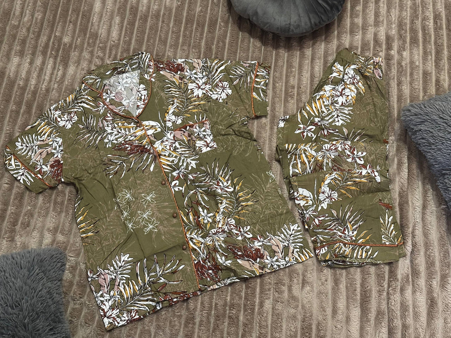 Women’s Staple Pajama Set  – Long Pants and Button-Up Shirt