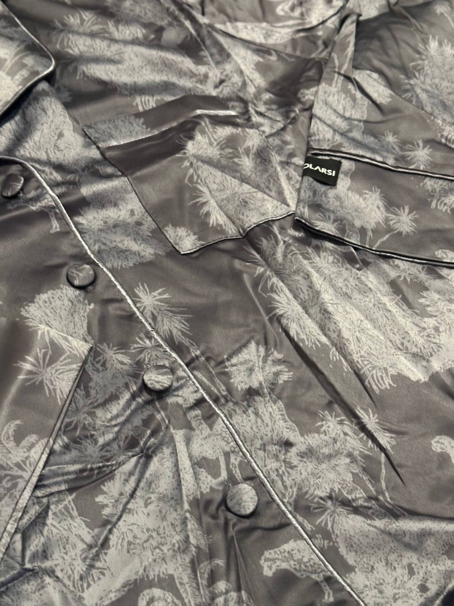 Satin Jungle Print Pajama Set + Matching Hair Scrunchie