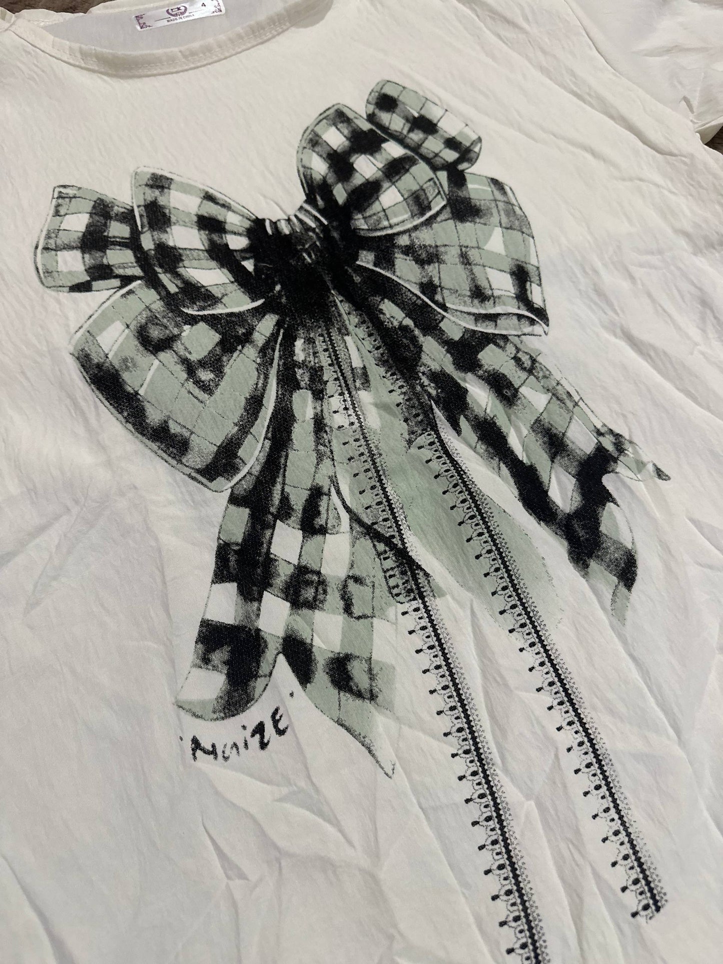 Women’s pajama set with bow print – white & blue Cloud Cotton homewear