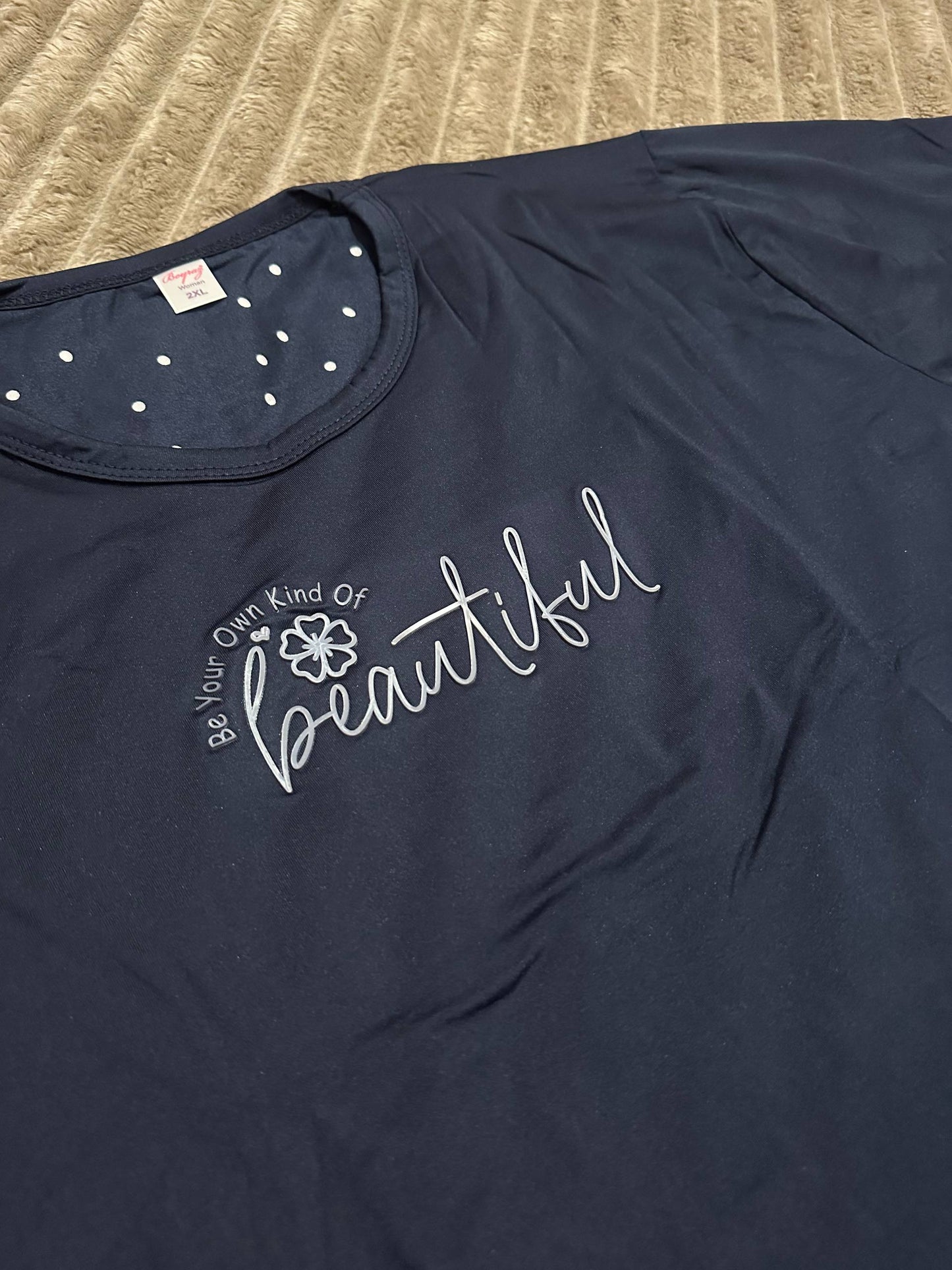 Women’s navy viscose pajama set with polka dots – soft homewear